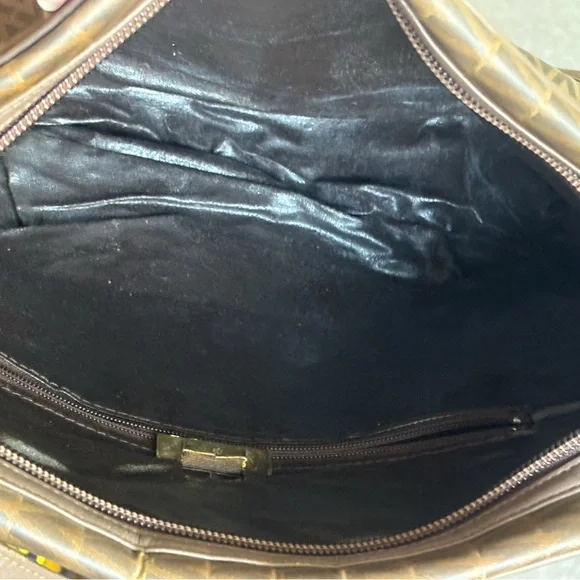 Authentic Valentino pvc leather brown grey shoulder bag - Picture 6 of 12